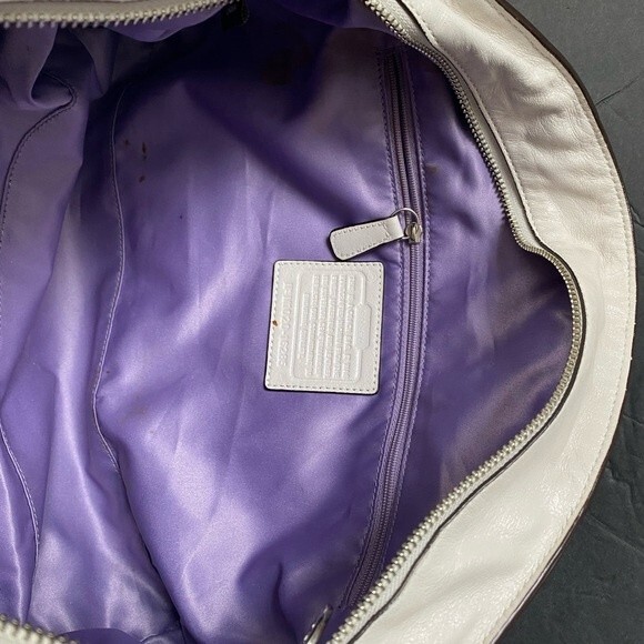 COACH  Legacy Poppy  Leather Rocker Crossbody Double Handles Ivory 16285 - Picture 12 of 16